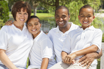 Wall Mural - Mixed Race African American Family Parents & Children