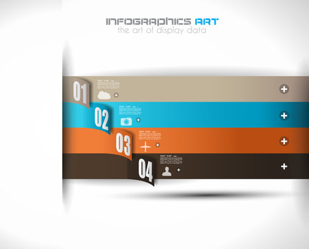 Infographic design template with paper tags