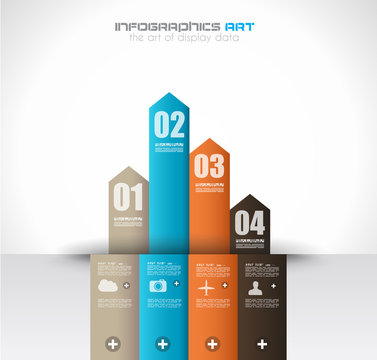 Infographic design template with paper tags