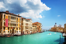 Grand Canal And Basilica Santa Maria Della Salute, Venice, Italy