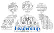 Leadership concept in word tag cloud