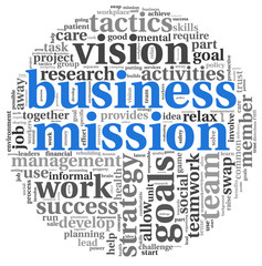 Wall Mural - Business mission concept in word tag cloud