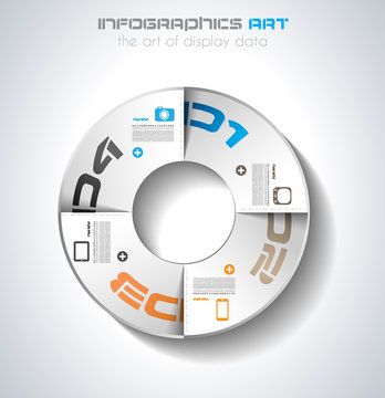 Infographic design template with paper tags.