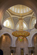 Interior White mosque in Abu Dhabi, UAE.