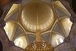 Interior White mosque in Abu Dhabi, UAE.