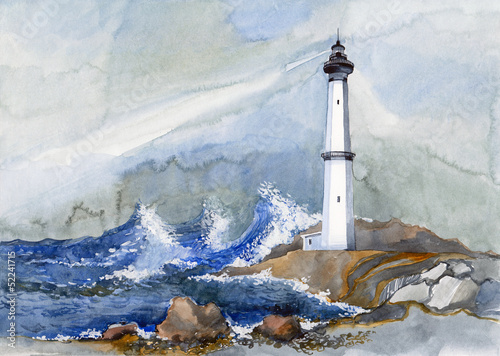 obraz-malowany-latarnia-morska