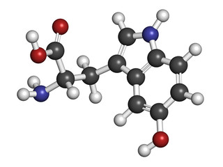 Poster - 5-hydroxytryptophan (5-HTP, oxitriptan) antidepressant, molecula