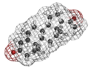 Poster - Progesterone female sex hormone, molecular model