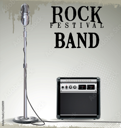 Naklejka - mata magnetyczna na lodówkę Rock festival background