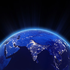 Wall Mural - india city lights at night
