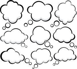 Wall Mural - Comic cloud speech bubbles.