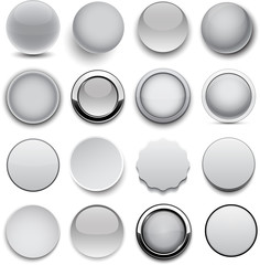 Wall Mural - Round grey icons.