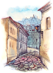 Fototapete - old city street