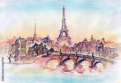 Fototapeta dla dzieci sunset in Paris