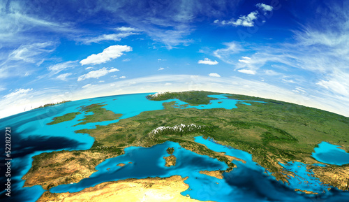 Naklejka na drzwi Europe landscape from space