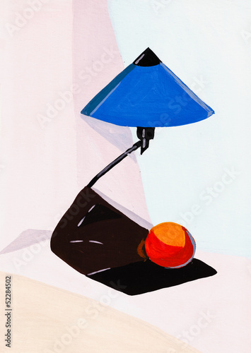 Naklejka - mata magnetyczna na lodówkę reading lamp and orange