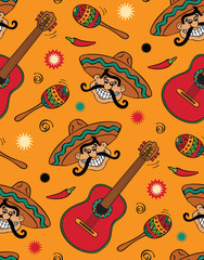 Wall Mural - Seamless with mexican festival