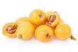 Loquat  heap on white, clipping path included