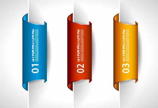 Infographic design template with paper tags.