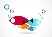 Fish Icon Abstract Background
