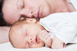 © ventura - sleeping mother and her cute baby