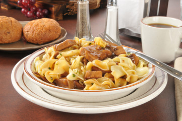 Poster - Beef tips with noodles