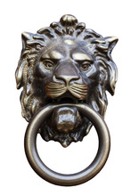 Old Style Lion's Head Knocker Isolated On White
