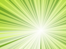 Abstract Green Rays Horizontal Vector Background