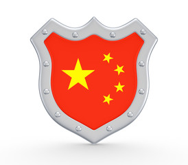 Sticker - Coat of Arms with flag of China.