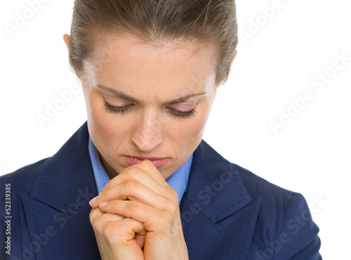 Fotografía Portrait of praying business woman