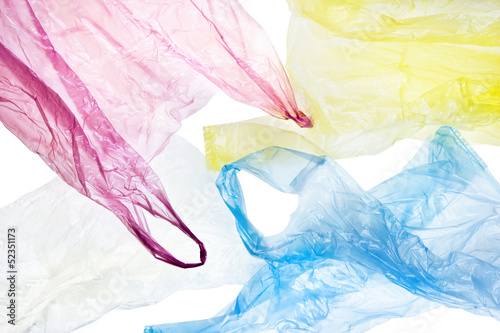 Fotografía plastic bags background, clipping path included