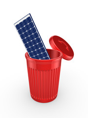 Poster - Solar Battery in recycle bin.