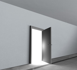 Poster - Door open showing bright white light shining