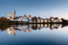 Stunning View Of Novodevichy Convent In The Evening, Moscow, Rus