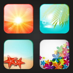 Sticker - Set of summer apps icons