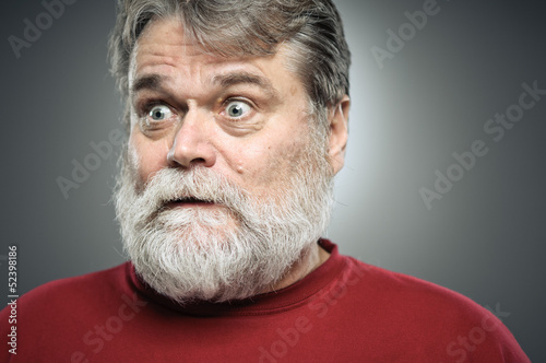 Fotografia, Obraz Mature Caucasian Man Surprise Expression Portrait