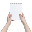 © GCapture - adult man hands holding notebook on a spring