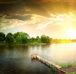 lake in the evening