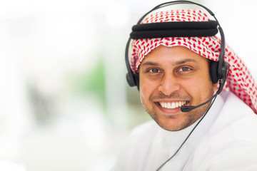 Wall Mural - arabic business man with headphone