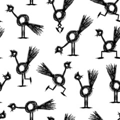 Poster - Funny cock, seamless pattern for your design