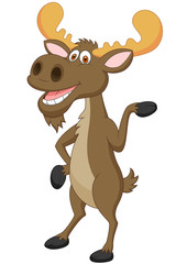 Wall Mural - Moose cartoon waving