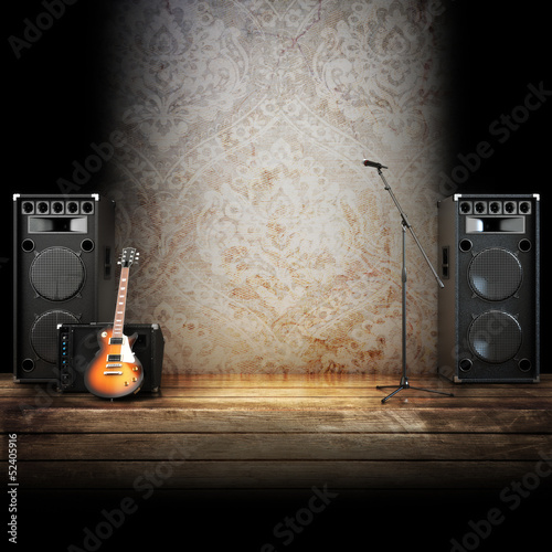 Fototapeta na wymiar Music stage, Country themed background.