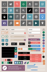 Set of web elements in modern flat design