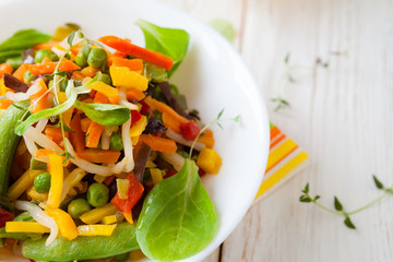 Poster - Roasted vegetable mix in a white bowl