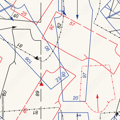 Паттерн выкройки Sewing pattern background Stock Vector Adobe Stock