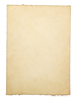 aged paper isolated on white