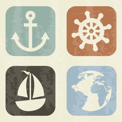 Canvas Print - nautical elements