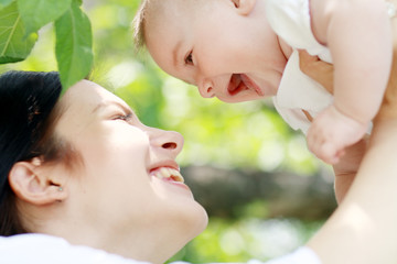 young mother with baby