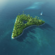 Island Alphabet. Paradise tropical island in form of letter A
