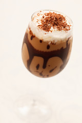 Poster - cold fresh ice coffee with chocolate close up